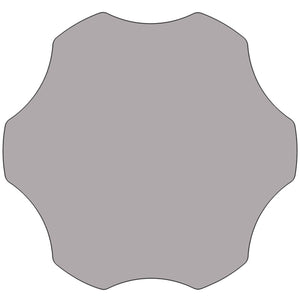 English Elm Commercial Grade Mobile 60'' Flower Grey Thermal Laminate Activity Table - Height Adjustable Short Legs