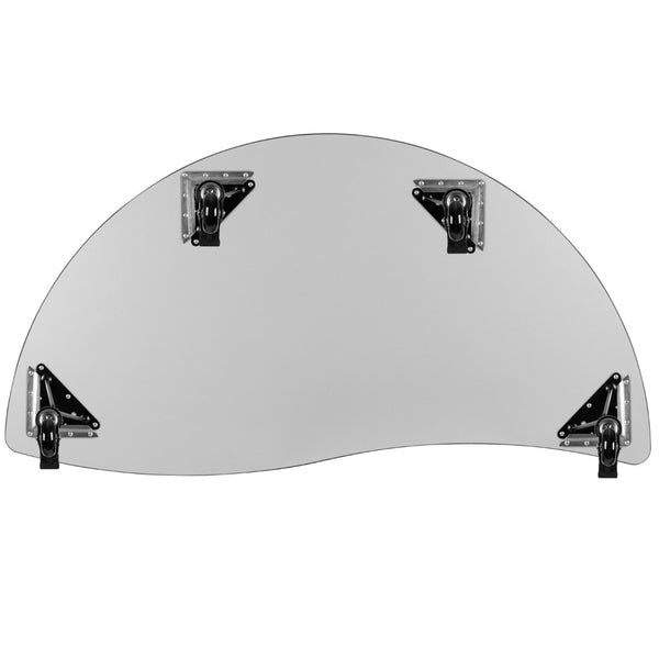 English Elm Commercial Grade Mobile 60" Half Circle Wave Flexible Collaborative Thermal Laminate Activity Table-Height Adjust Short Legs