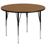 Commercial Grade 60'' Round Thermal Laminate Activity Table with Adjustable Height Legs