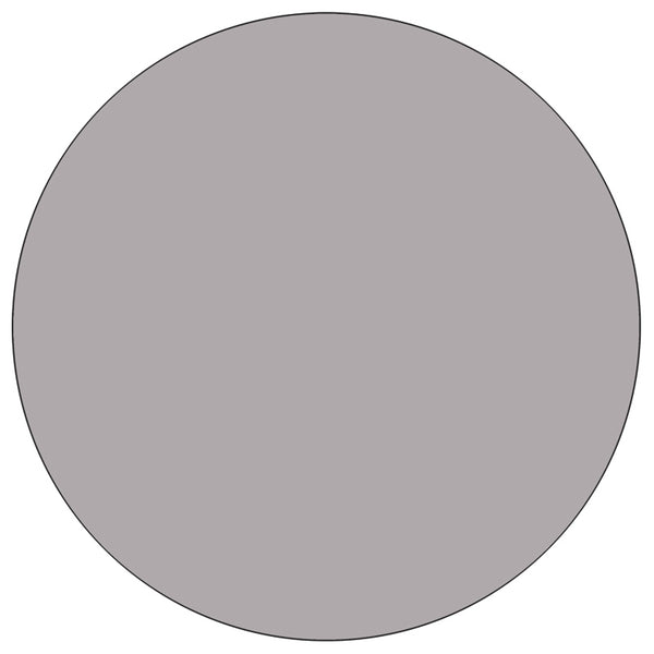 English Elm Commercial Grade Mobile 60'' Round Grey Thermal Laminate Activity Table - Standard Height Adjustable Legs