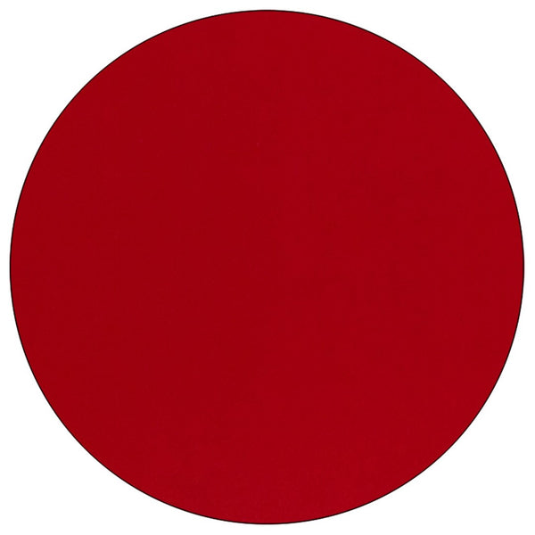 English Elm Commercial Grade Mobile 60'' Round Thermal Laminate Activity Table - Height Adjustable Short Legs