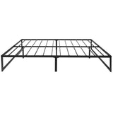 English Elm 14 Inch Metal Platform Bed Frame - No Box Spring Needed with Steel Slat Support and Quick Lock Functionality (Queen)