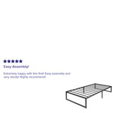 English Elm 14 Inch Metal Platform Bed Frame - No Box Spring Needed with Steel Slat Support and Quick Lock Functionality (Twin)