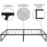 English Elm 14 Inch Metal Platform Bed Frame - No Box Spring Needed with Steel Slat Support and Quick Lock Functionality (Twin)