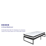 English Elm 14 Inch Metal Platform Bed Frame with 10 Inch Pocket Spring Mattress in a Box (No Box Spring Required) - Twin