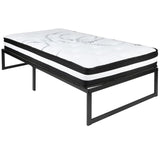 English Elm 14 Inch Metal Platform Bed Frame with 10 Inch Pocket Spring Mattress in a Box (No Box Spring Required) - Twin