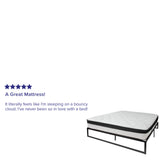 English Elm 14 Inch Metal Platform Bed Frame with 12 Inch Memory Foam Pocket Spring Mattress in a Box (No Box Spring Required) - King