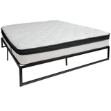 English Elm 14 Inch Metal Platform Bed Frame with 12 Inch Memory Foam Pocket Spring Mattress in a Box (No Box Spring Required) - King