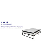 English Elm 14 Inch Metal Platform Bed Frame with 12 Inch Memory Foam Pocket Spring Mattress in a Box (No Box Spring Required) - Queen