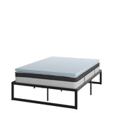 English Elm 14 Inch Metal Platform Bed Frame with 10 Inch Pocket Spring Mattress in a Box and 2 Inch Cool Gel Memory Foam Topper - Full