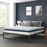 English Elm 14 Inch Metal Platform Bed Frame with 10 Inch Pocket Spring Mattress in a Box and 2 Inch Cool Gel Memory Foam Topper - King