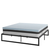 English Elm 14 Inch Metal Platform Bed Frame with 10 Inch Pocket Spring Mattress in a Box and 2 Inch Cool Gel Memory Foam Topper - King