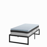 English Elm 14 Inch Metal Platform Bed Frame with 10 Inch Pocket Spring Mattress in a Box and 2 Inch Cool Gel Memory Foam Topper - Twin