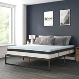 English Elm 14 Inch Metal Platform Bed Frame with 10 Inch Pocket Spring Mattress in a Box and 3 inch Cool Gel Memory Foam Topper - King