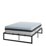 English Elm 14 Inch Metal Platform Bed Frame with 10 Inch Pocket Spring Mattress in a Box and 3 inch Cool Gel Memory Foam Topper - Queen