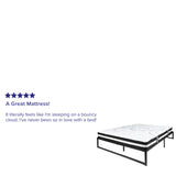 English Elm 14 Inch Metal Platform Bed Frame with 12 Inch Pocket Spring Mattress in a Box (No Box Spring Required) - Full