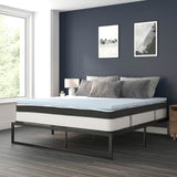 14 Inch Metal Platform Bed Frame with 12 Inch Pocket Spring Mattress in a Box and 2 Inch Cool Gel Memory Foam Topper - King