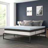 14 Inch Metal Platform Bed Frame with 12 Inch Pocket Spring Mattress in a Box and 3 inch Cool Gel Memory Foam Topper - King