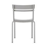 English Elm Commercial Grade Commercial Grade Steel Stack Chair, Indoor-Outdoor Armless Chair with 2 Slat Back in Quicksilver