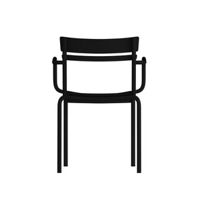 English Elm Commercial Grade Commercial Grade Steel Indoor-Outdoor Stackable Chair with 2 Slats and Arms