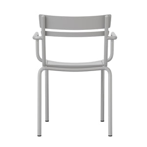English Elm Commercial Grade Commercial Grade Steel Indoor-Outdoor Stackable Chair with 2 Slats and Arms