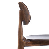 English Elm Commercial Grade Commercial Grade Solid Wood Dining Chair with Curved Oval Backrest