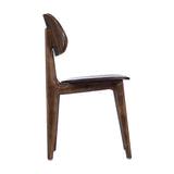 English Elm Commercial Grade Commercial Grade Solid Wood Dining Chair with Curved Oval Backrest