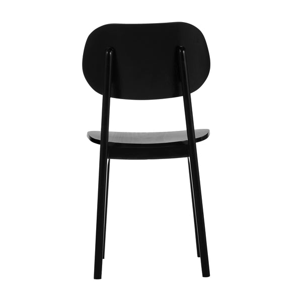 English Elm Commercial Grade Commercial Grade Solid Wood Dining Chair with Curved Oval Backrest