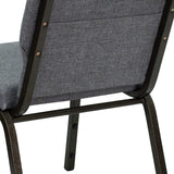 English Elm Commercial Grade Series 18.5''W Stacking Church Chair in Fabric - Gold Vein Frame