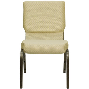 English Elm Commercial Grade Series 18.5''W Stacking Church Chair in Patterned Fabric - Gold Vein Frame