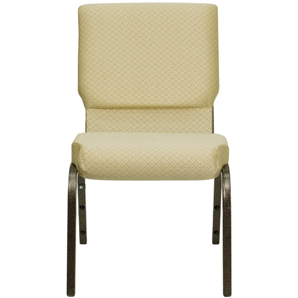 English Elm Commercial Grade Series 18.5''W Stacking Church Chair in Patterned Fabric - Gold Vein Frame