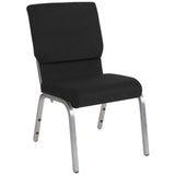 English Elm Commercial Grade Series 18.5''W Stacking Church Chair in Fabric - Silver Vein Frame