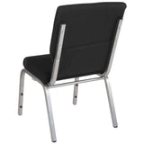 English Elm Commercial Grade Series 18.5''W Stacking Church Chair in Fabric - Silver Vein Frame