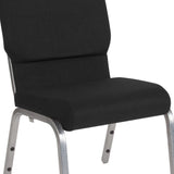 English Elm Commercial Grade Series 18.5''W Stacking Church Chair in Fabric - Silver Vein Frame