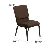 English Elm Commercial Grade Series 18.5''W Stacking Church Chair in Fabric - Gold Vein Frame