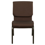 English Elm Commercial Grade Series 18.5''W Stacking Church Chair in Fabric - Gold Vein Frame