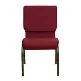 English Elm Commercial Grade Series 18.5''W Stacking Church Chair in Fabric - Gold Vein Frame