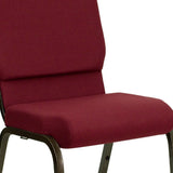 English Elm Commercial Grade Series 18.5''W Stacking Church Chair in Fabric - Gold Vein Frame