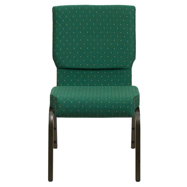 English Elm Commercial Grade Series 18.5''W Stacking Church Chair in Patterned Fabric - Gold Vein Frame