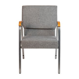 English Elm Commercial Grade Series 21"W Stacking Wood Accent Arm Church Chair in Fabric - Silver Vein Frame