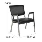 English Elm Commercial Grade Series 1000 lb. Rated Antimicrobial Vinyl Bariatric Medical Reception Arm Chair with 3/4 Panel Back