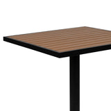 English Elm Commercial Grade Outdoor Patio Bistro Dining Table with Faux Poly Slats, 30" Square