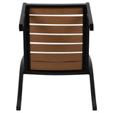 English Elm Commercial Grade Outdoor Stackable Side Chair with Faux Poly Slats