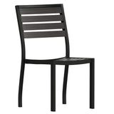 English Elm Commercial Grade Outdoor Stackable Side Chair with Faux Poly Slats