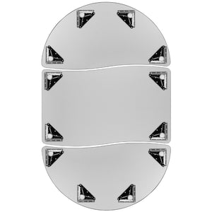 English Elm Commercial Grade 2 Piece 76" Oval Wave Flexible Thermal Laminate Activity Table Set - Standard Height Adjustable Legs