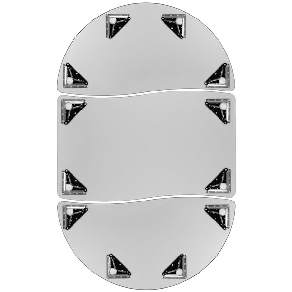 English Elm Commercial Grade 2 Piece 76" Oval Wave Flexible Thermal Laminate Activity Table Set - Standard Height Adjustable Legs