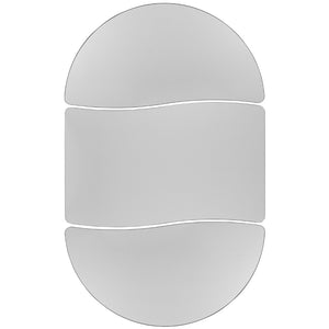 English Elm Commercial Grade 3 Piece Mobile 76" Oval Wave Flexible Thermal Laminate Activity Table Set-Standard Height Adjustable Legs