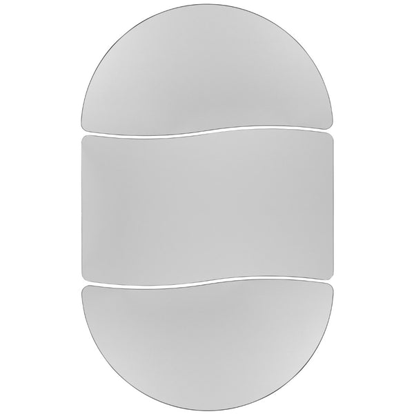 English Elm Commercial Grade 3 Piece Mobile 76" Oval Wave Flexible Thermal Laminate Activity Table Set-Standard Height Adjustable Legs