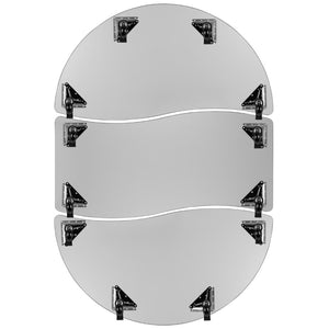 English Elm Commercial Grade 3 Piece Mobile 86" Oval Wave Flexible Thermal Laminate Activity Table Set-Standard Height Adjustable Legs