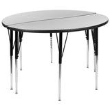 English Elm Commercial Grade 2 Piece 47.5" Circle Wave Flexible Thermal Laminate Activity Table Set - Standard Height Adjustable Legs